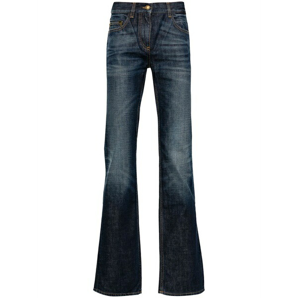 パーム・エンジェルス レディース デニムパンツ ボトムス Logo-embroidered straight-leg jeans Blue｜asty