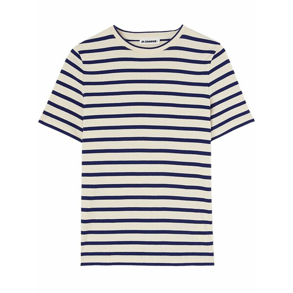ジル・サンダー レディース ティーシャツ トップス Striped cotton t-shirt White