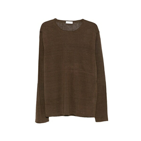 ロベルトコリーナ メンズ 編み物\u0026プルオーバー アウター Fine-knit long-sleeve sweater Brown