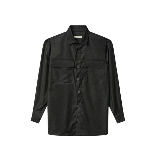 ヒノミネイト メンズ プルオーバー トップス Buttoned pocket shirt Black