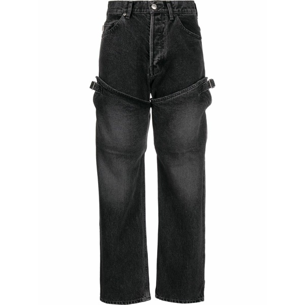 アンブッシュ レディース ジーンズズボン下 ボトムス Detailed straight-leg jeans Black