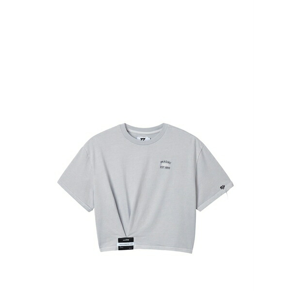 イズエ レディース プルオーバー トップス Twisted cropped t-shirt Grey
