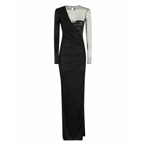 エリザベスフランキ レディース 衣裳 トップス Asymmetric embellished maxi dress Black