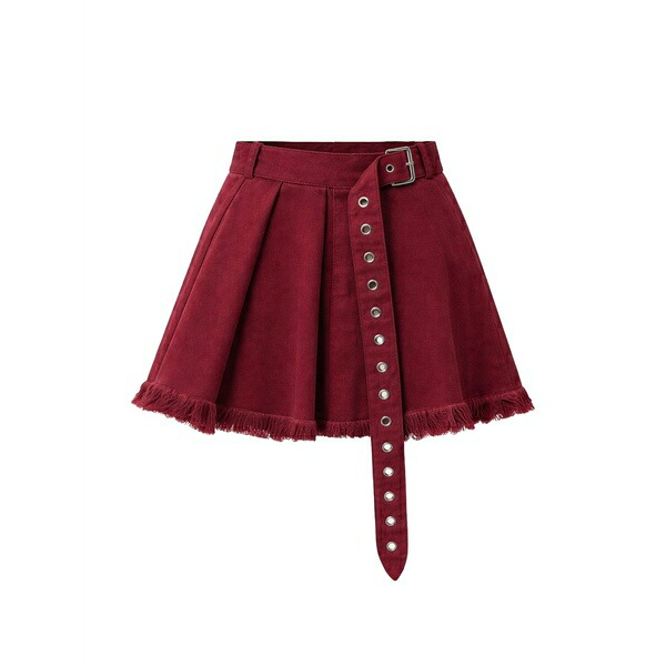 マルケス アルメイダ レディース スコート ボトムス Belt-detail fringed cotton mini skirt Red