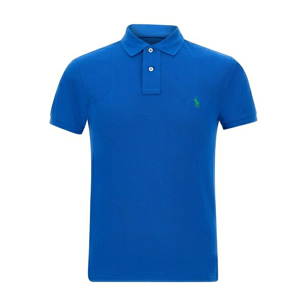 ラルフローレン メンズ スポーツシャツ トップス Polo pony-embroidered polo shirt Blue