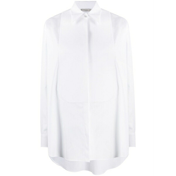 ジバンシー レディース ティーシャツ トップス Bib long-sleeved buttoned shirt White