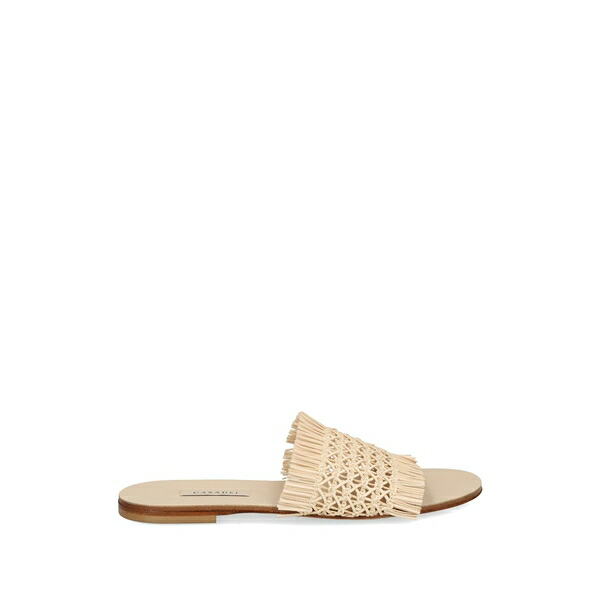 カサディ レディース サンダル シューズ Woven fringe-detail sandals Neutrals