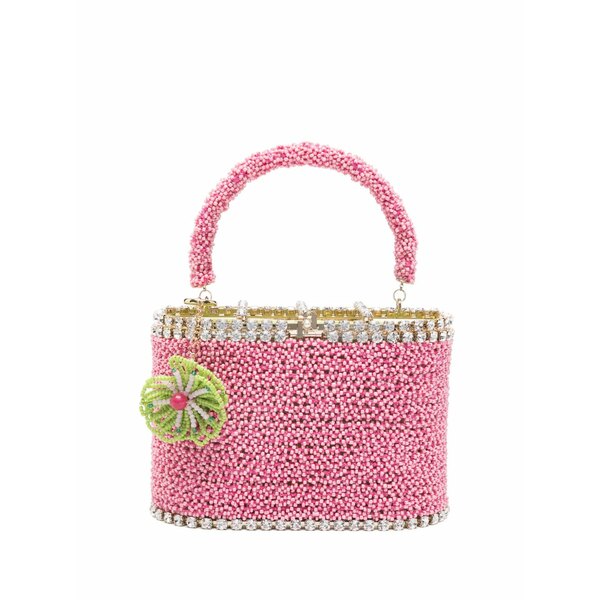 ロザンティカ レディース ハンドバック 御徒面子 Mini beaded flower tote bag Pink