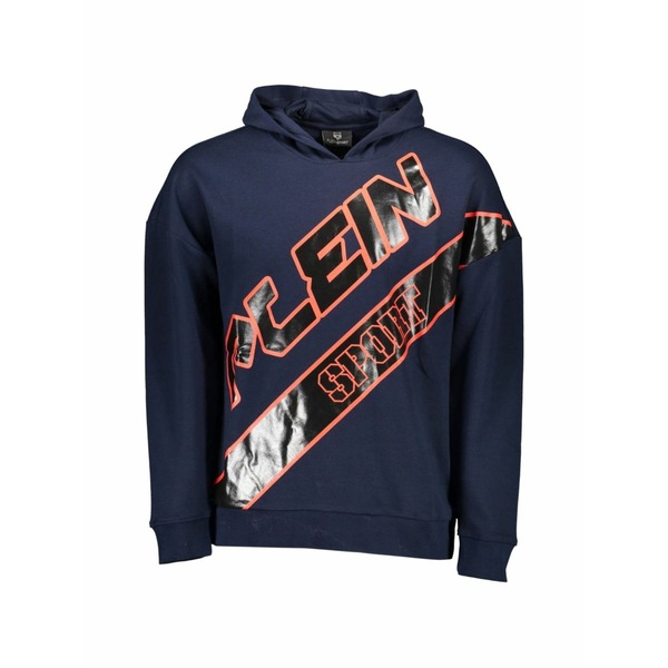 飾り気のない運動競技 メンズ パーカー・スウェットシャツ アウター Graphic-print hoodie Blue