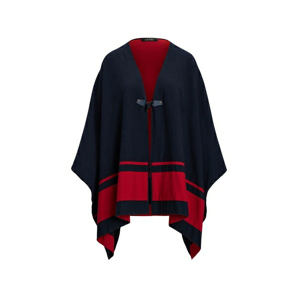 ラルフローレン レディース ジレー アウター Toggle striped cape Blue