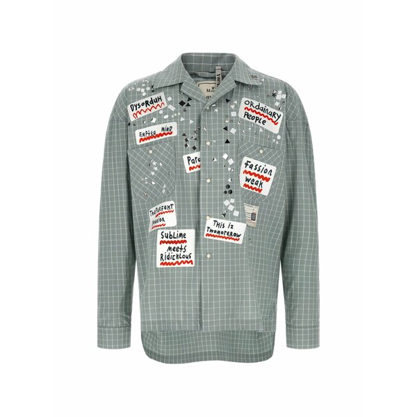 ミハラヤスヒロ メンズ シャツ トップス Checked shirt Grey|asty