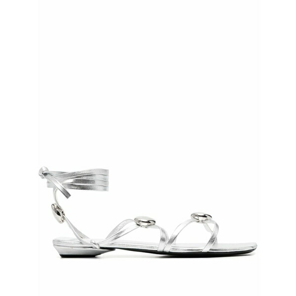 青碧ノ フリゾーニ レディース サンダル シューズ Square-toe strappy sandals  Silver
