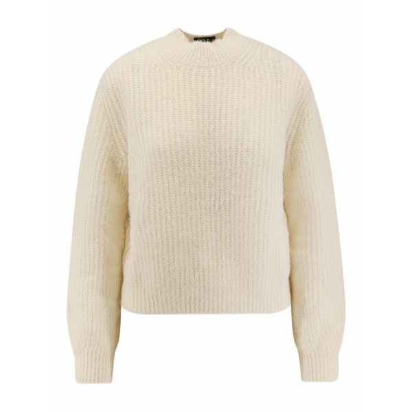 アーペーセー レディース 編み物\u0026プルオーバー アウター Ribbed crew-neck sweater White