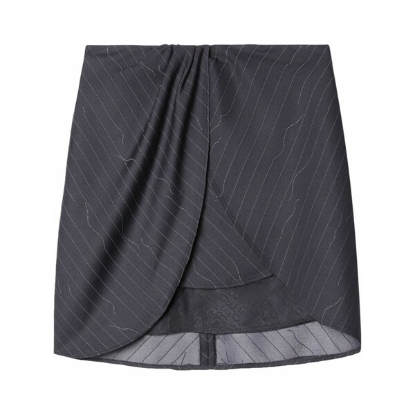 象牙色 レディース スコート ボトムス Pinstripe draped miniskirt Grey