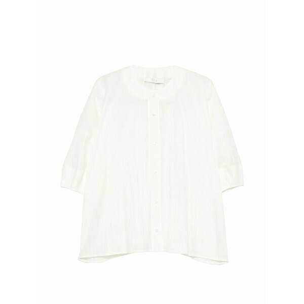 テラ レディース プルオーバー トップス Button-up texture shirt Neutrals