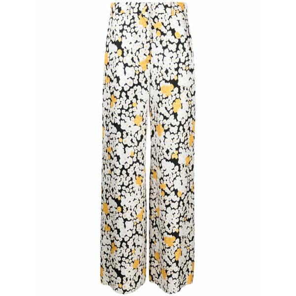 ランバン レディース 心地よいズボン下 ボトムス Floral wide-leg trousers White
