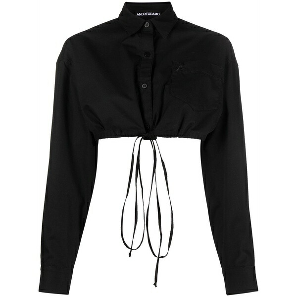 アンドレダモ レディース プルオーバー トップス Cropped cotton shirt Black