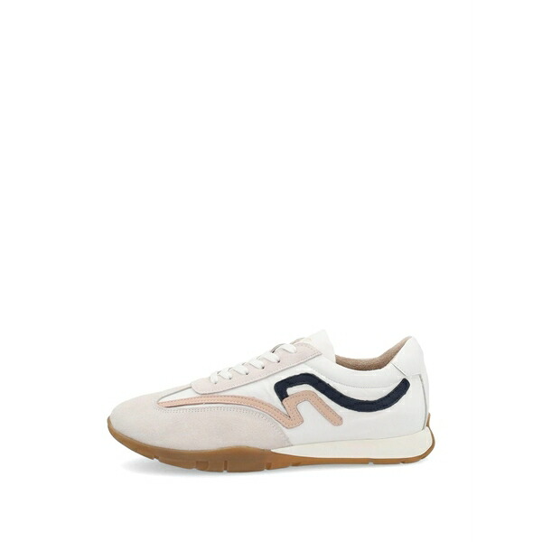 亭主もち レディース スニーカー シューズ Suede-panelled sneakers White