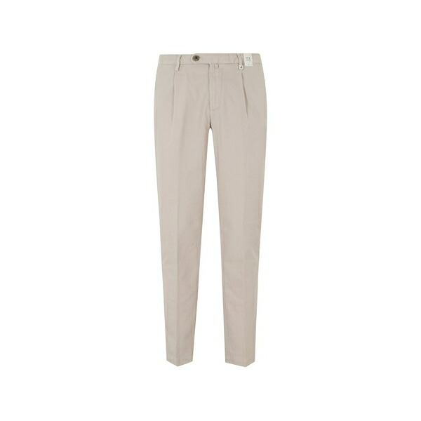ミース メンズ 心地好いズボン下 ボトムス Pleated-front tapered-leg trousers Neutrals