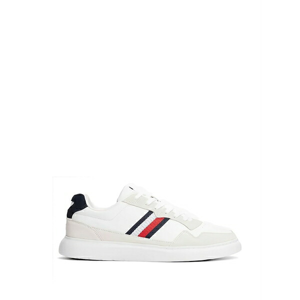 トミー ヒルフィガー メンズ スニーカー シューズ Striped sneakers White