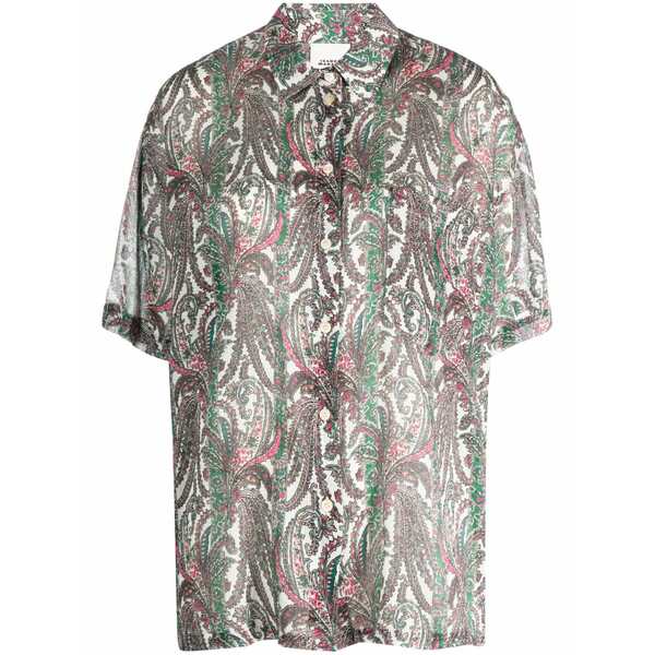 イザ呼びりん マラン レディース プルオーバー トップス Bilya oversized paisley-print shirt White