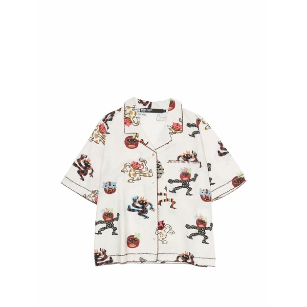 ビンバ イ ローラ レディース プルオーバー トップス Graphic-print cotton shirt White