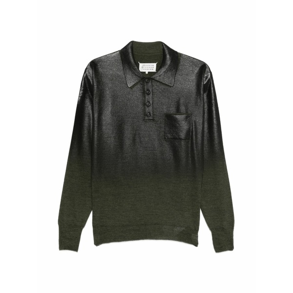マルタンマルジェラ メンズ スポーツシャツ トップス Patch-pocket polo shirt Green