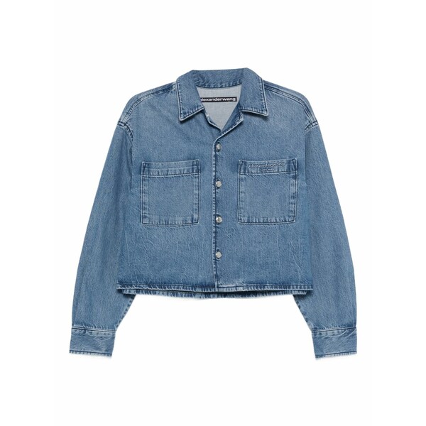 アレキサンダーワン レディース プルオーバー トップス Buttoned pocket shirt  Blue