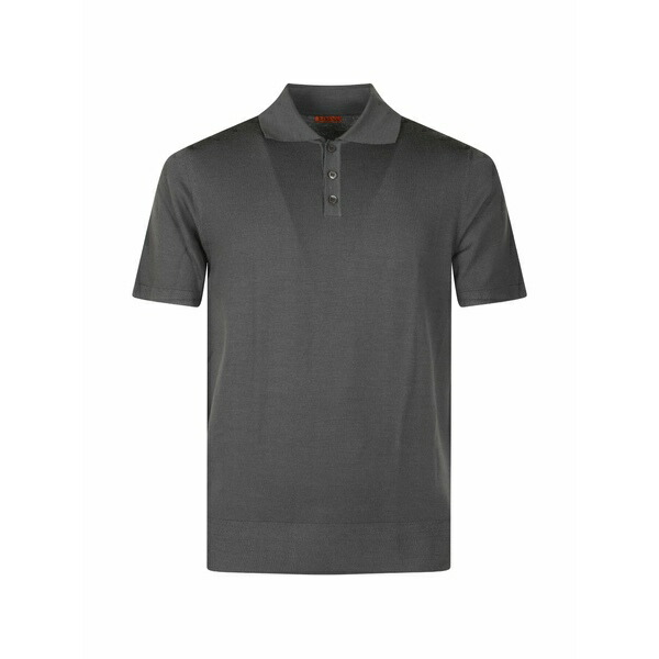 バレナ メンズ スポーツシャツ トップス Short-sleeved button-placket polo shirt Grey