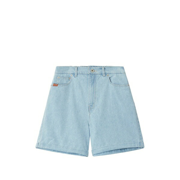 黒茶 レディース 心地よいズボン下 ボトムス Roll-cuff shorts Blue