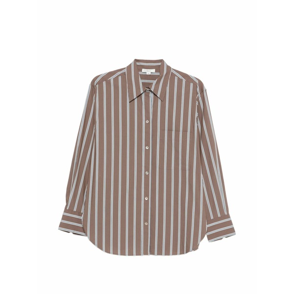 ヴィンス レディース ティーシャツ トップス Striped pocket shirt Brown