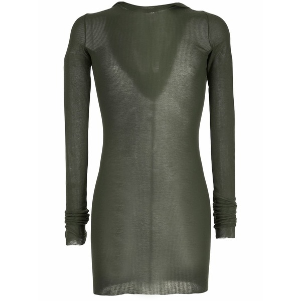 リックオウエンス メンズ プルオーバー トップス Rib-knit hooded t-shirt  Green