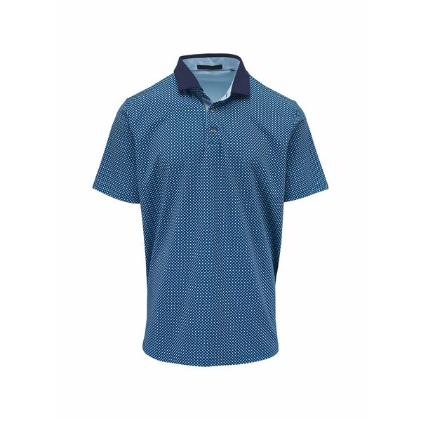 グレイソン メンズ スポーツシャツ トップス Polka dot polo shirt Blue