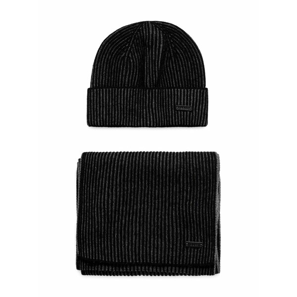 主任者 メンズ かぶり笠 佩び物 Ercole beanie hat set Black