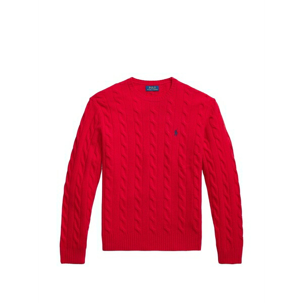 ラルフローレン メンズ 編み物\u0026プルオーバー アウター Cable-knit crew-neck sweater Red
