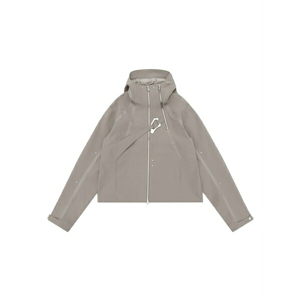 ヘリオットエミル メンズ 上衣＆上衣 アウター Moire hooded jacket Grey