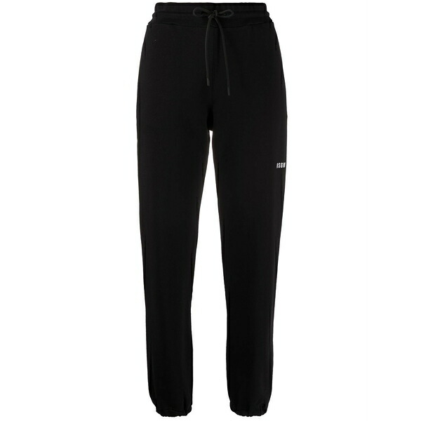 エムエスジイエム レディース 心地よいズボン下 ボトムス Logo-print cotton joggers Black