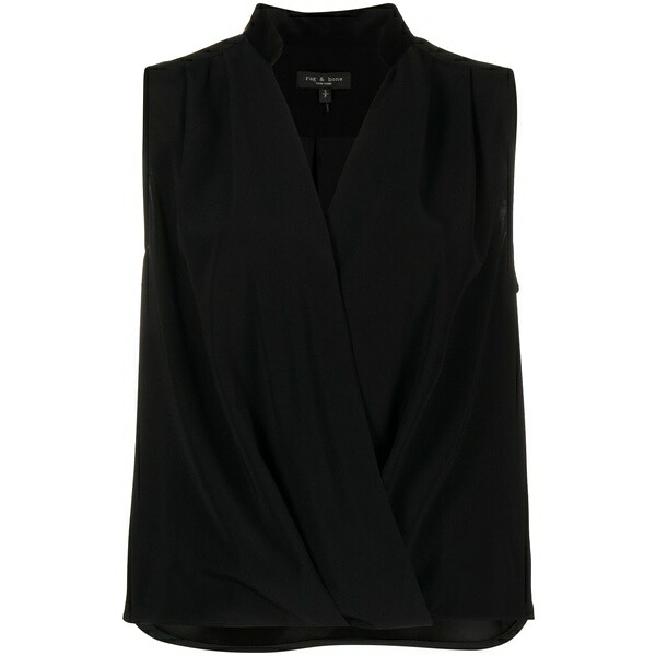 ラグアンドボーン レディース プルオーバー トップス Meredith draped satin blouse Black