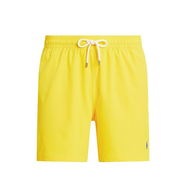 ラルフローレン メンズ 心地よいズボン下 ボトムス Drawstring-waist logo-embroidered swim shorts Yellow