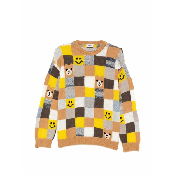 モスキーノ メンズ 編み物\u0026スウェーター アウター Checked sweater Brown
