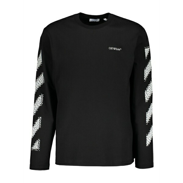象牙色 メンズ プルオーバー トップス Long-sleeve graphic t-shirt Black