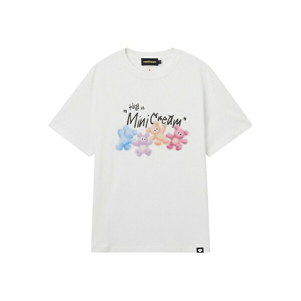 ミニ皮膚軟化剤 レディース ティーシャツ トップス Cotton t-shirt White