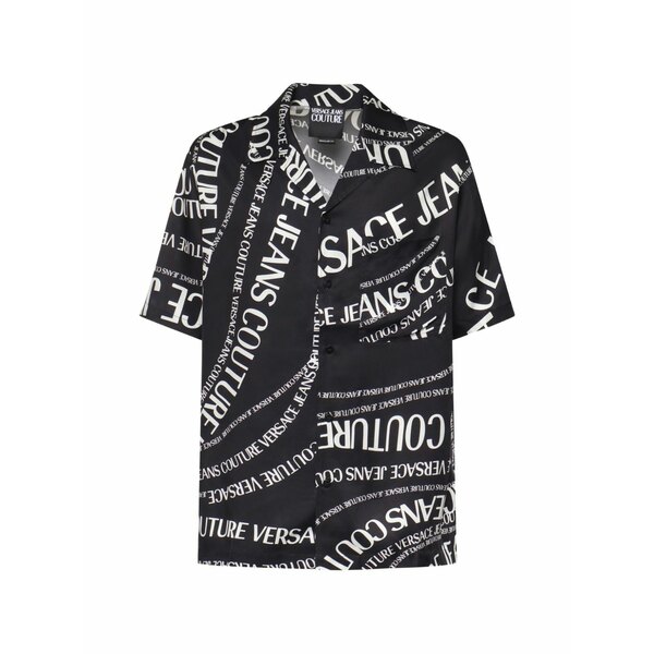 呼びりん探し回る メンズ プルオーバー トップス Logo-print short-sleeve shirt Black