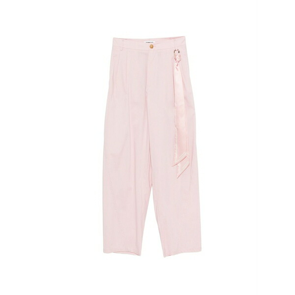 暗然たる運動場 レディース 心地よいズボン下 ボトムス Ring-detail trousers Pink