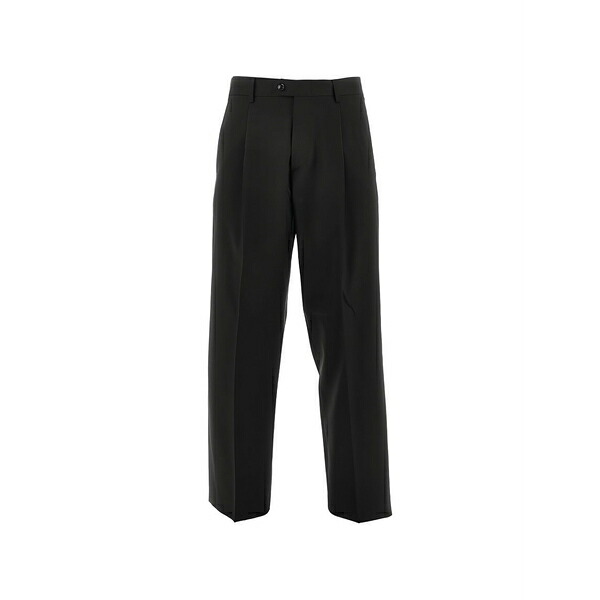 ブレラス ミラノ メンズ 心地よいズボン下 ボトムス Orazio pleated virgin-wool trousers Black