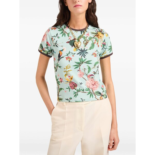 ラ・ダブル・ジェイ レディース ティーシャツ トップス The 赤金-tee crop Blue