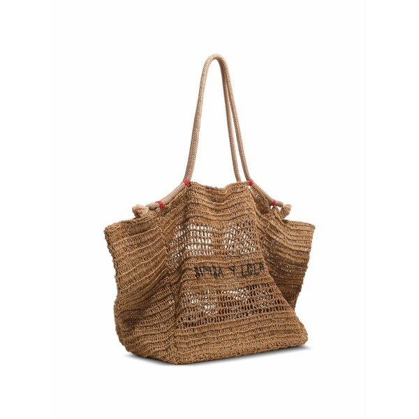 ビンバ イ ローラ レディース トートバッグ 御徒面子 Large raffia-effect tote bag Brown