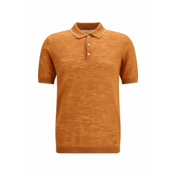 ブルックス活動の領域 メンズ スポーツシャツ トップス Button trim polo shirt Orange