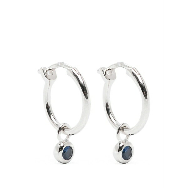 ミッソマ レディース ピアス&イヤリング アクセサリー Tennis charm mini hoop earrings Silver|asty