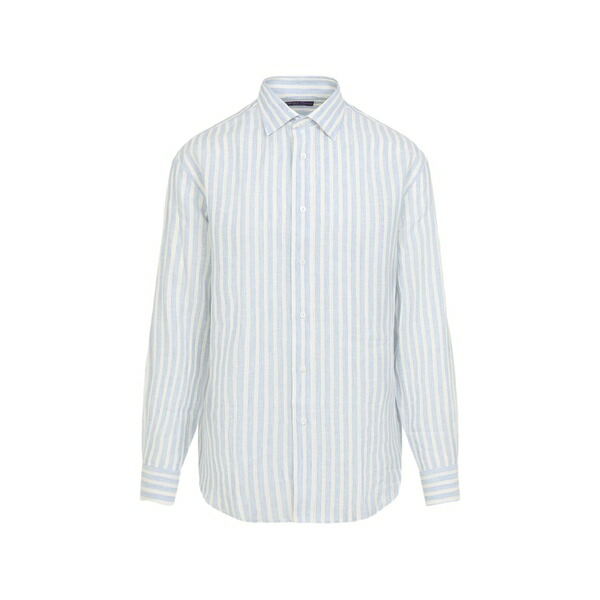 ラルフ・ローレン パープルレーベル メンズ プルオーバー トップス Vertical-stripe shirt Blue